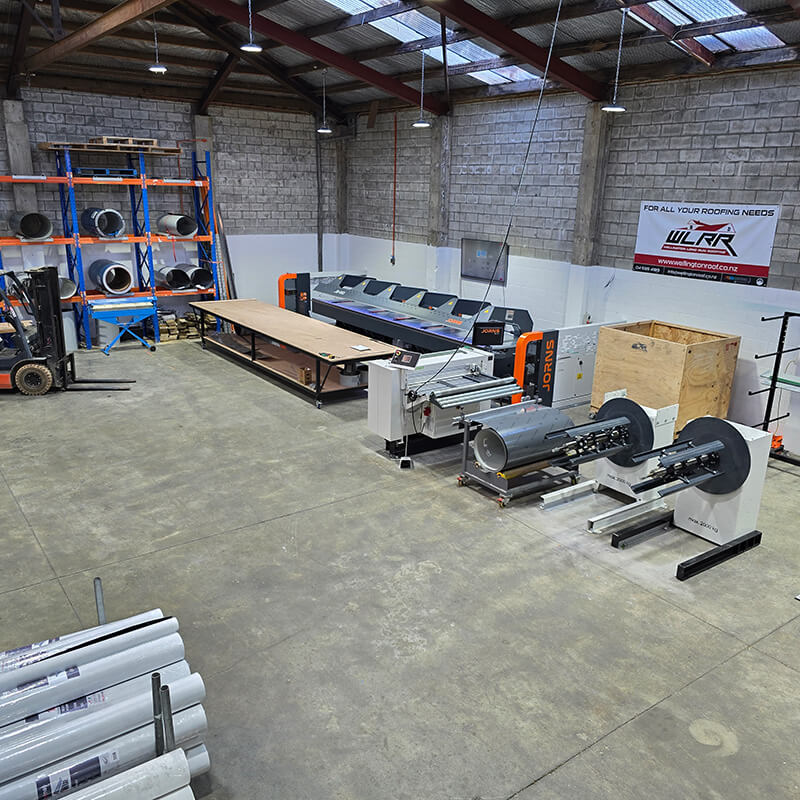 Wellington long Run Roofing in-house manufacturing equipment